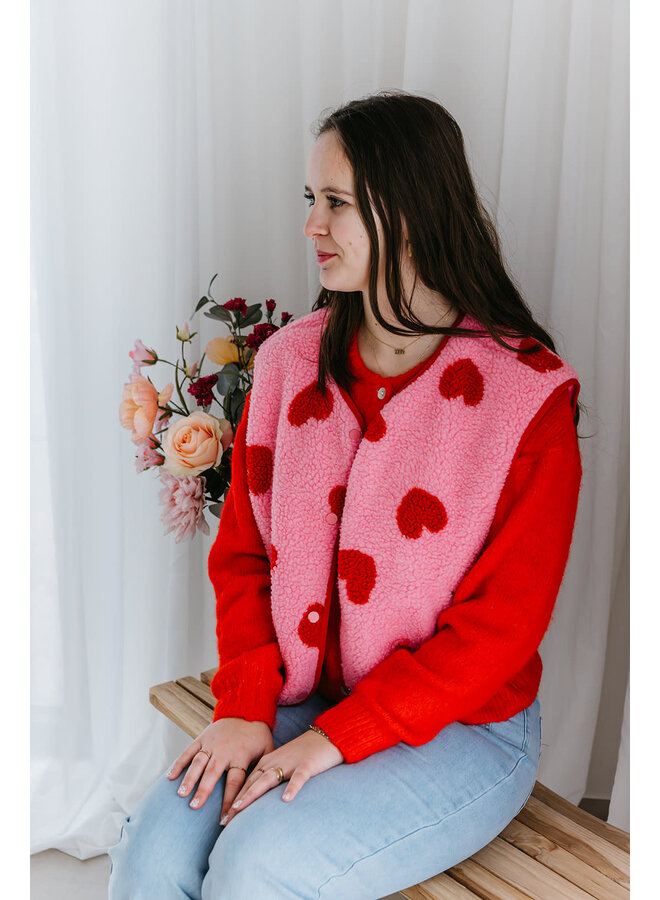 Esmée Heart Vest Fuchsia