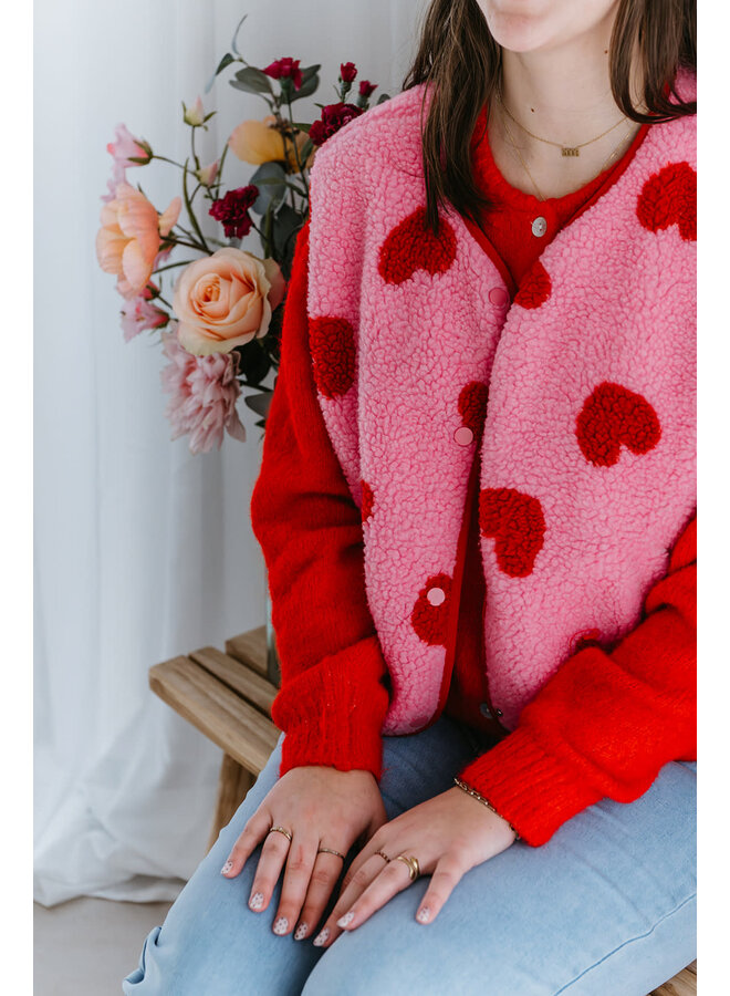 Esmée Heart Vest Fuchsia