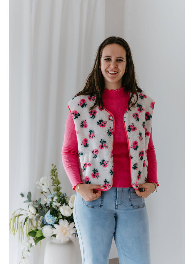 Chloé Flower Vest Fuchsia