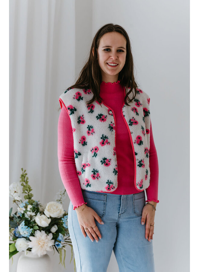 Chloé Flower Vest Fuchsia