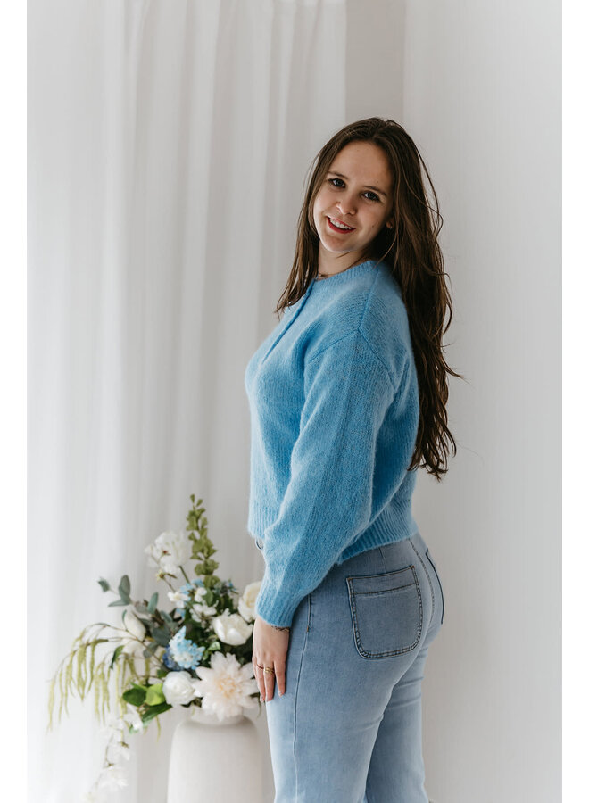 Florence Heart Knit Light Blue