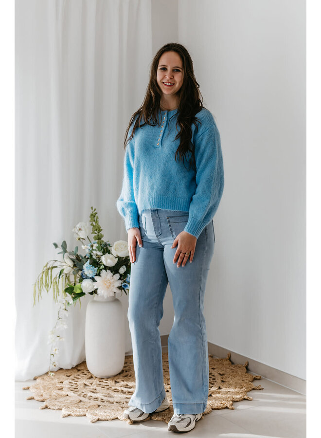 Florence Heart Knit Light Blue