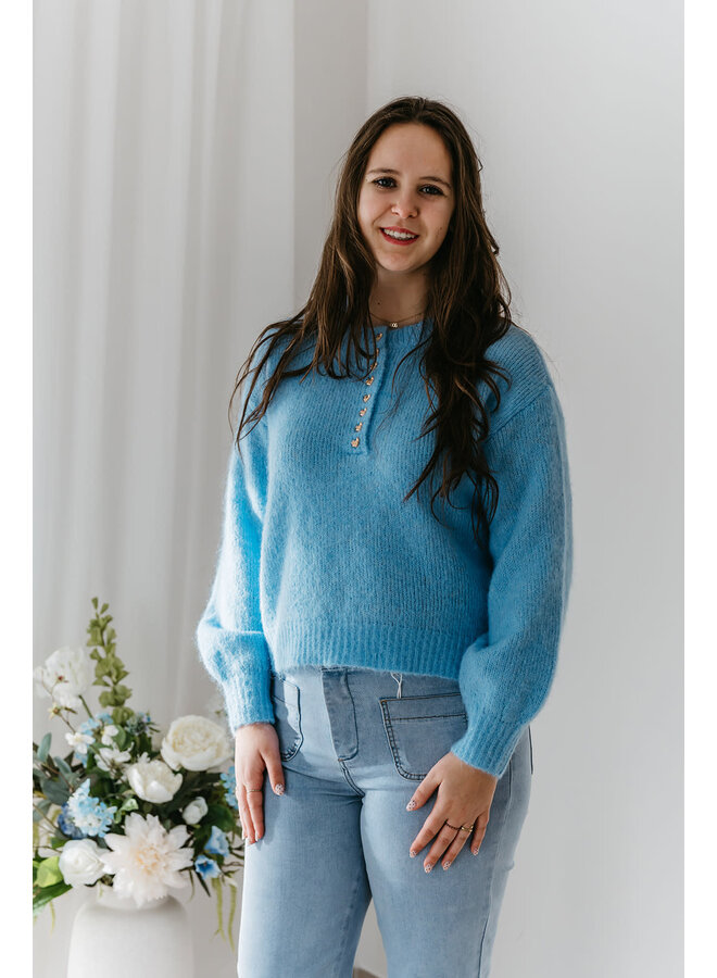 Florence Heart Knit Light Blue