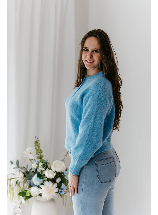 Florence Heart Knit Light Blue