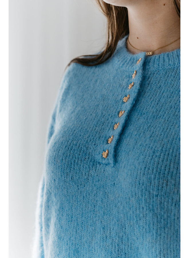 Florence Heart Knit Light Blue