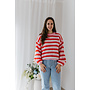Naomi Striped Knit Red