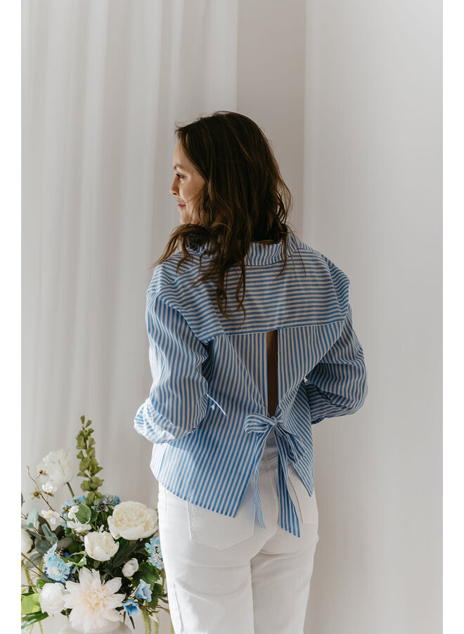 Marjorie Striped Bow Blouse