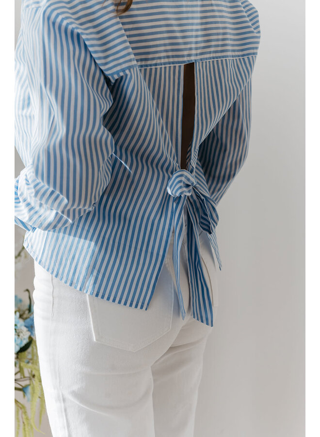 Marjorie Striped Bow Blouse
