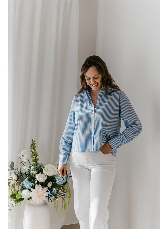 Marjorie Striped Bow Blouse