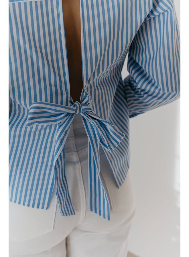 Marjorie Striped Bow Blouse