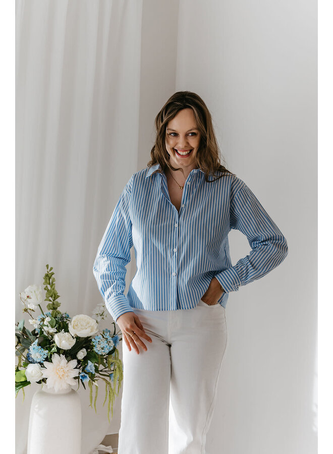 Marjorie Striped Bow Blouse