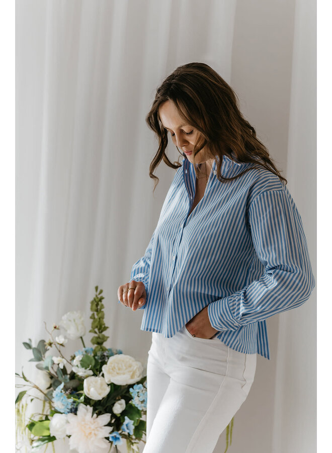 Marjorie Striped Bow Blouse
