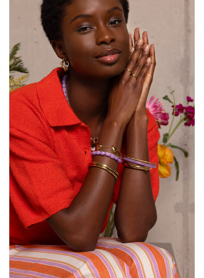 Paarse Kralenarmband