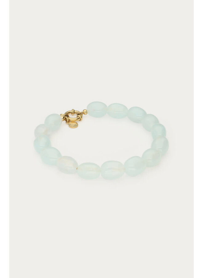 Licht Blauwe Kralenarmband