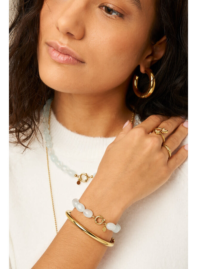 Licht Blauwe Kralenarmband