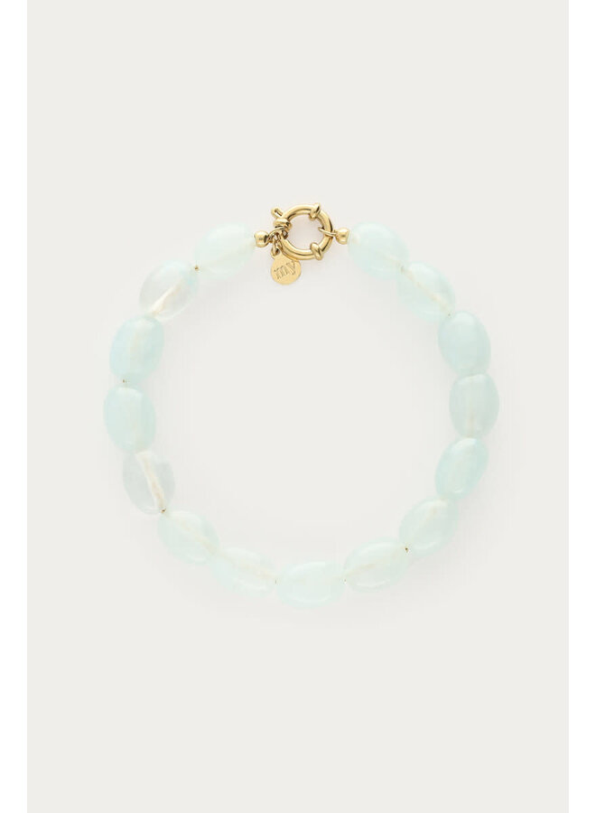Licht Blauwe Kralenarmband
