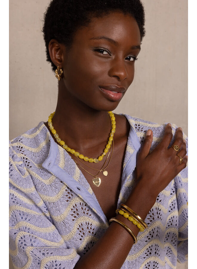 Gele Kralenarmband