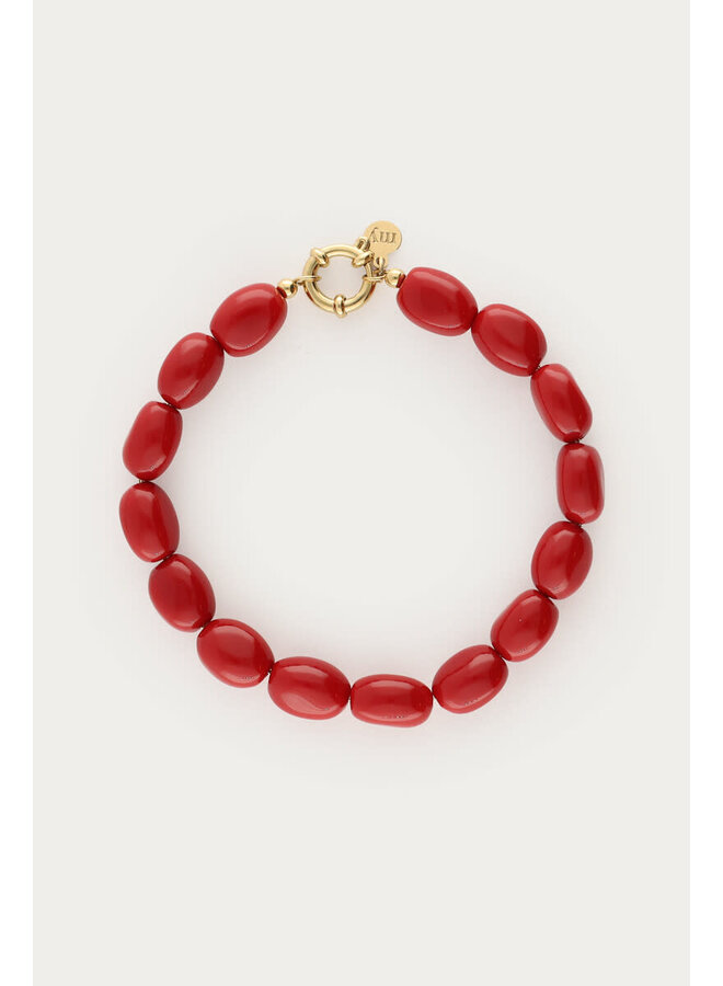 Donkerrode Kralenarmband