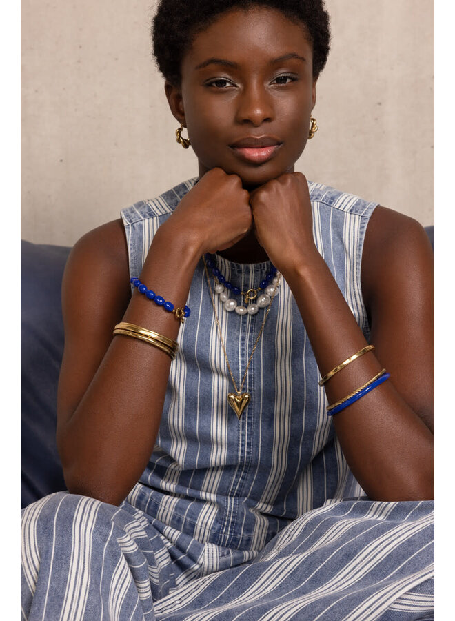 Donkerblauwe Kralenarmband