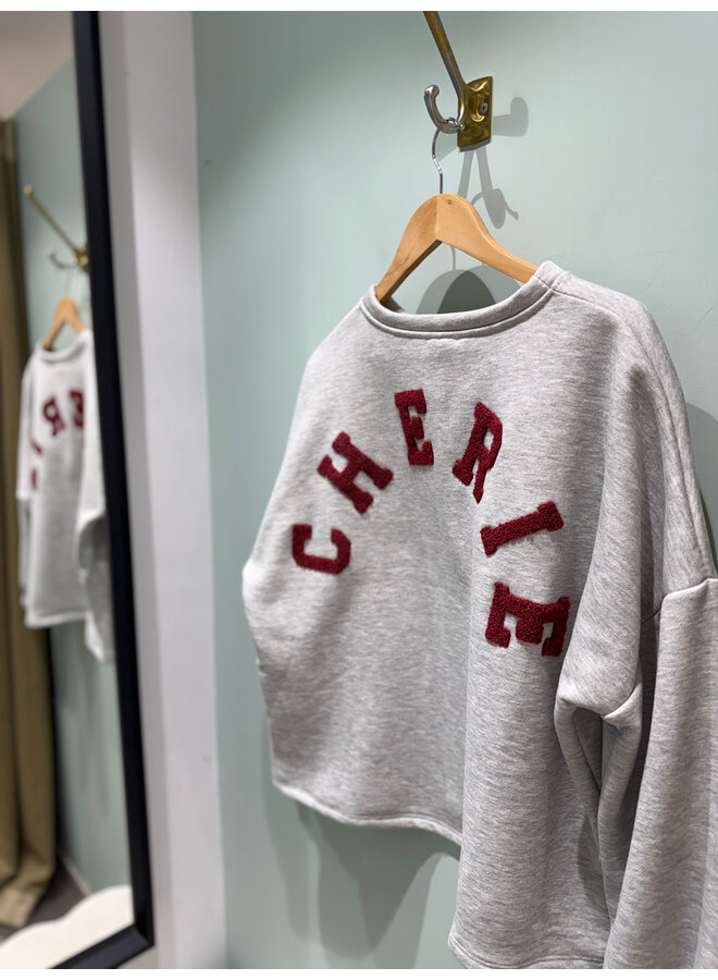 Cherie Sweater Grey-Burgundy