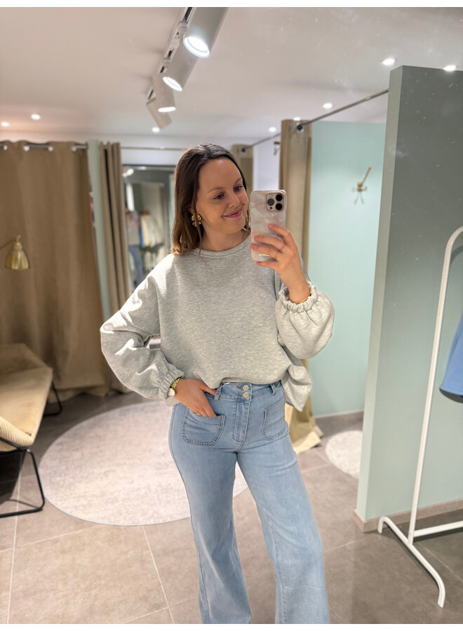 Cherie Sweater Grey-Burgundy