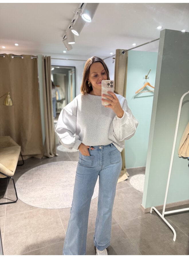 Teacher Sweater Grey-Blue