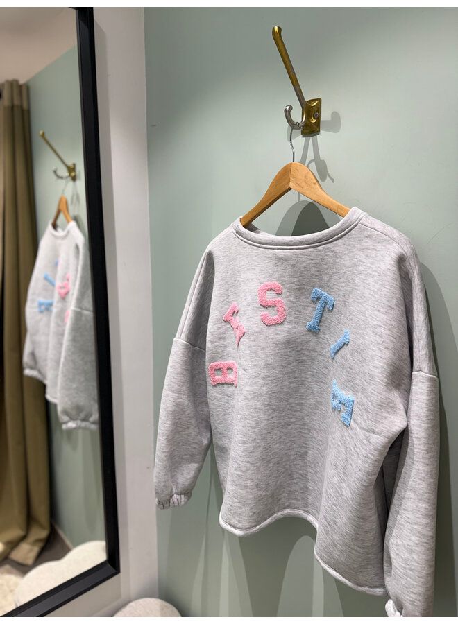 Bestie Sweater Grey-Multicolor