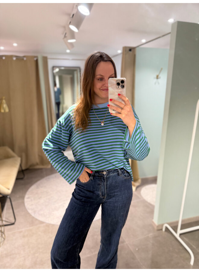 Mollie Striped T-Shirt Blue/Green