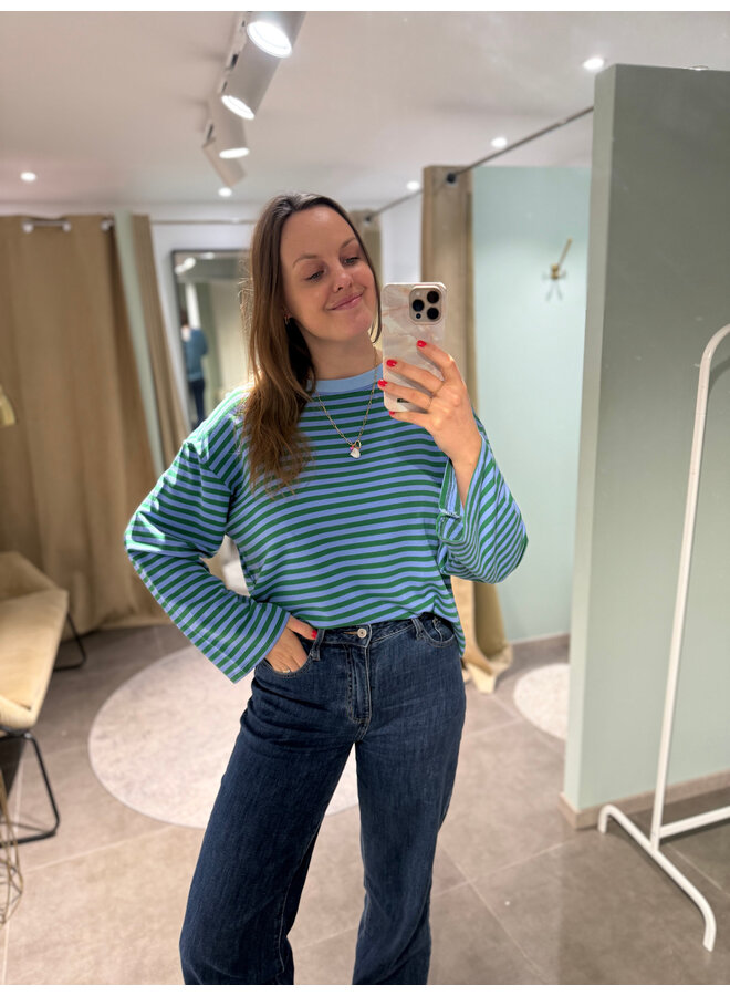 Mollie Striped T-Shirt Blue/Green