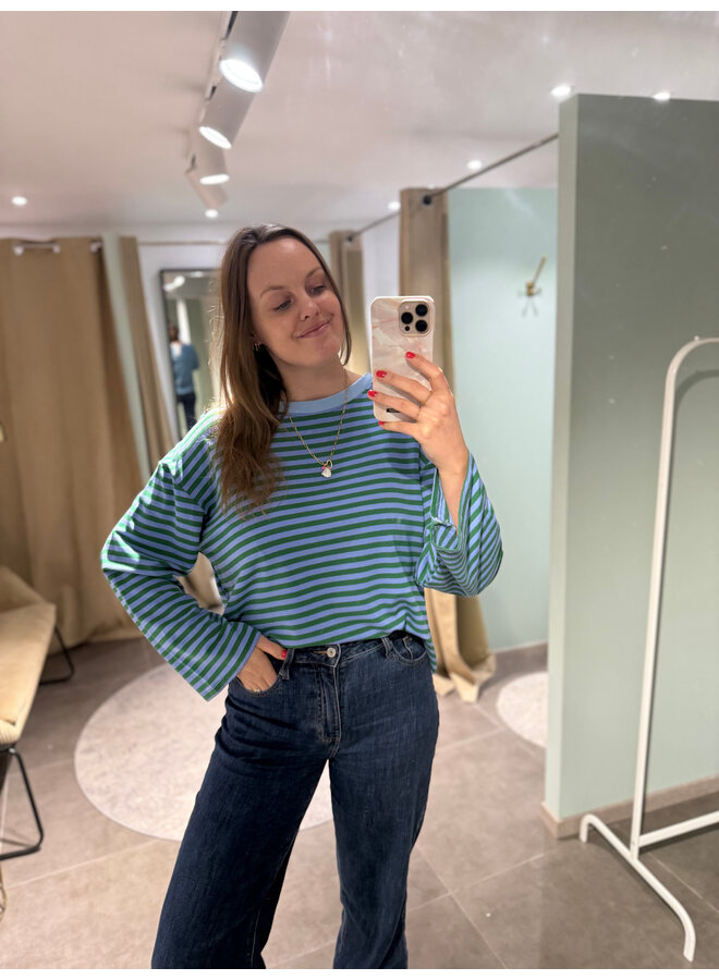 Mollie Striped T-Shirt Blue/Green