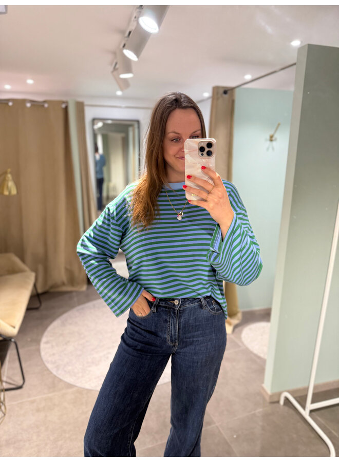 Mollie Striped T-Shirt Blue/Green