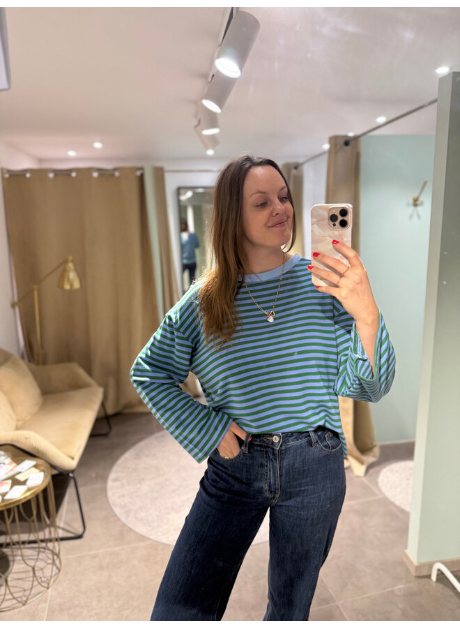 Mollie Striped T-Shirt Blue/Green