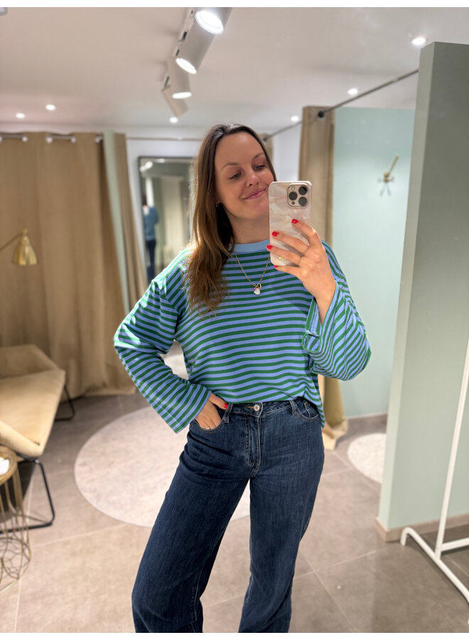 Mollie Striped T-Shirt Blue/Green