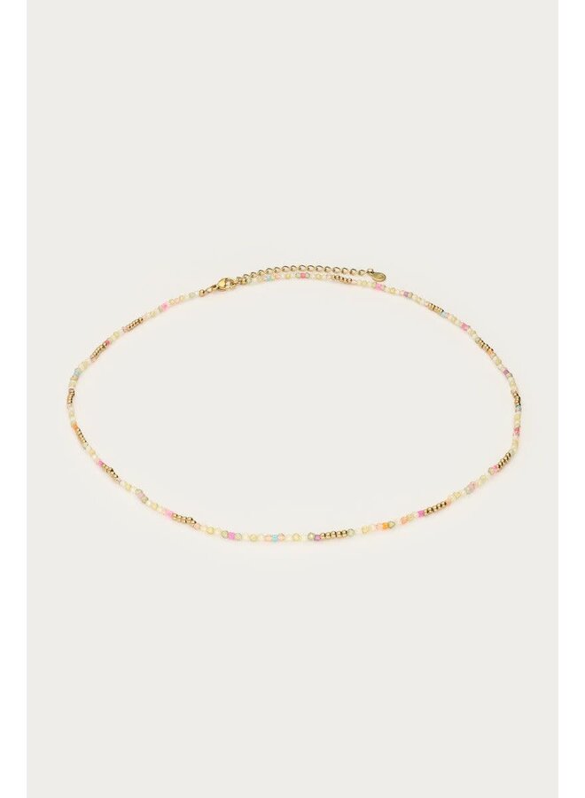 Botanical Ketting met Groene Kralen Goud