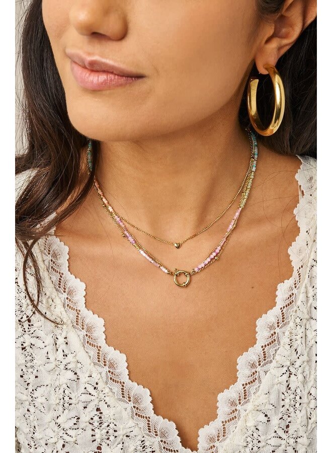 Botanical Ketting met Fijn Hartje Goud