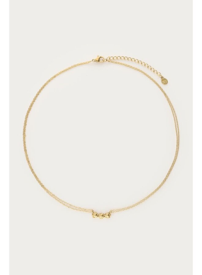 Botanical Dubbele Ketting met Rozen Goud