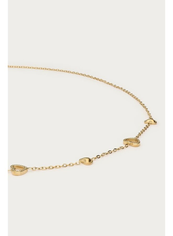 Botanical Ketting met Open Hartjes Goud