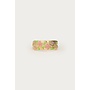Botanical Ring met Roze Bloemen Goud