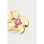 Botanical Ring met Bloem en Roze Kralen Goud
