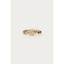 Botanical Stretch Ring met Beige Kralen Bloem Goud