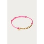 Botanical Roze Touw Armband met Bloem Goud