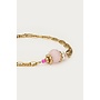 Botanical Dubbele Armband met Roze Kraal Goud