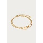 Botanical Driedubbele Armband met Witte Bloemen Goud