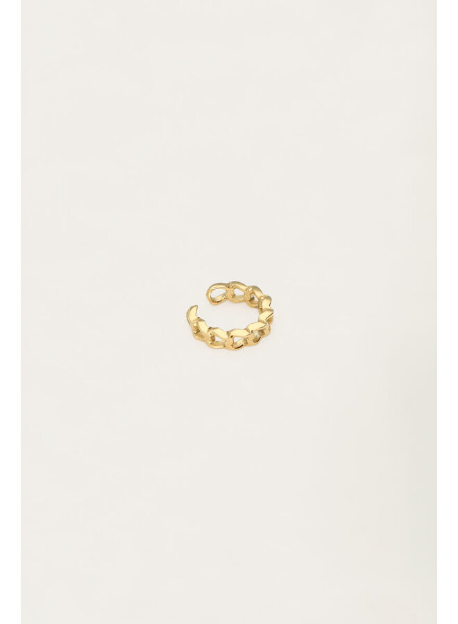 Ear Cuff met Schakel Goud