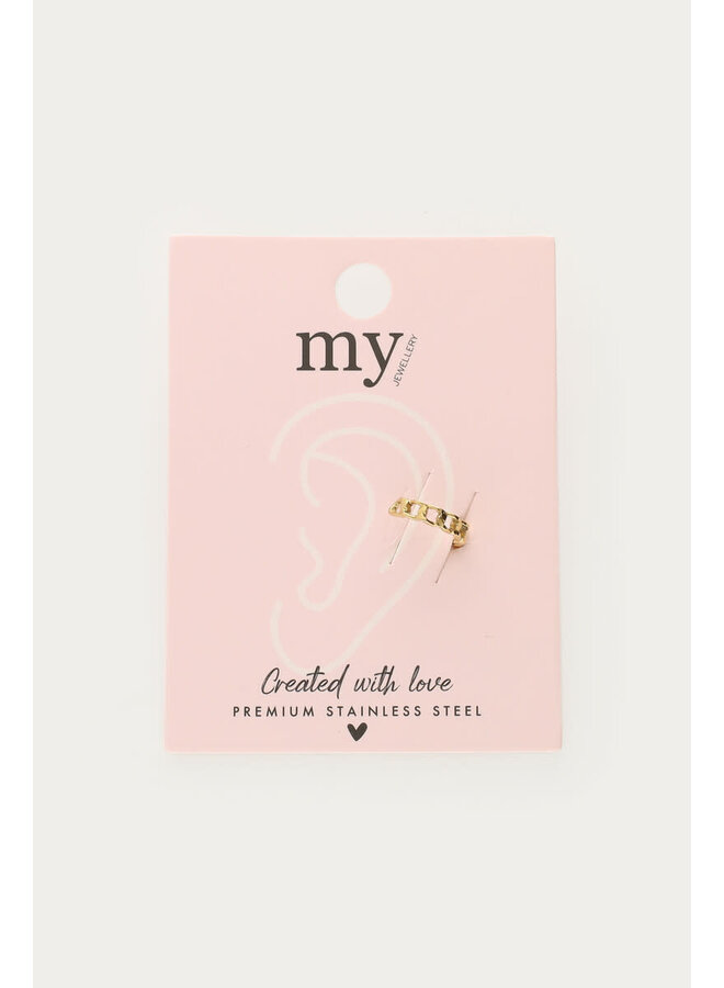 Ear Cuff met Schakel Goud