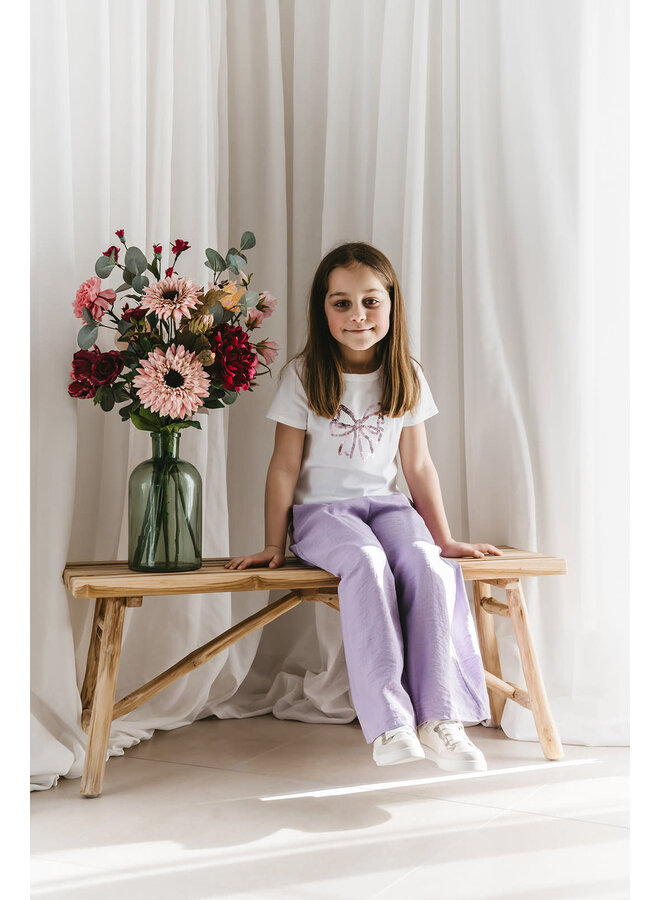 Hannah Bow T-Shirt Mini Purple