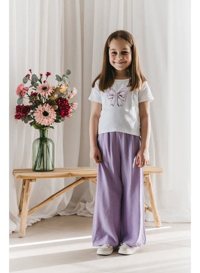 Hannah Bow T-Shirt Mini Purple
