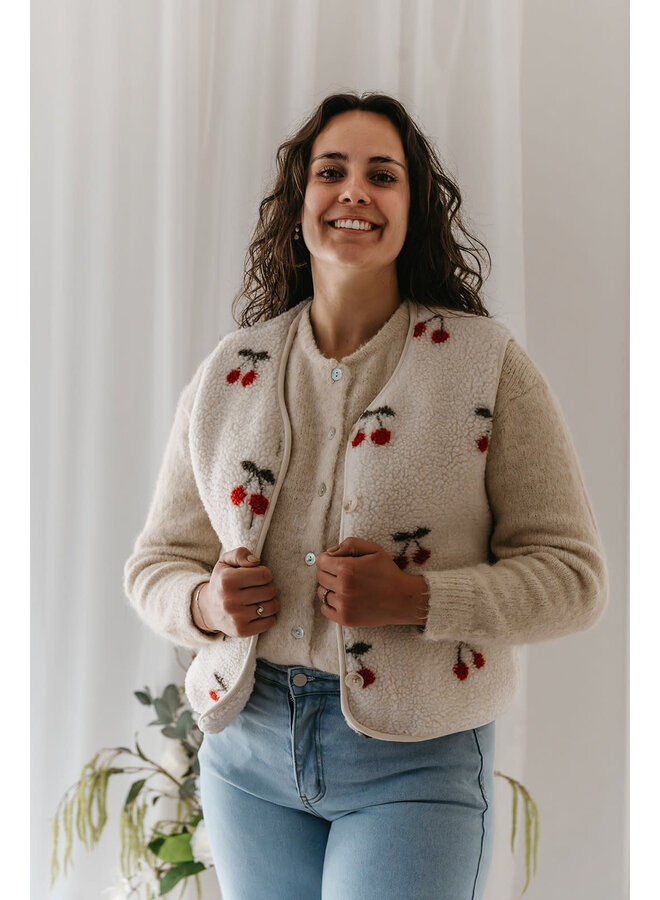Cherry Teddy Vest