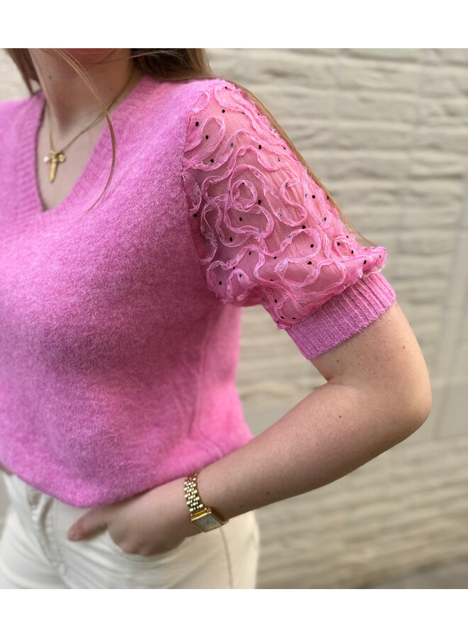 Livia Knit Lace Pink