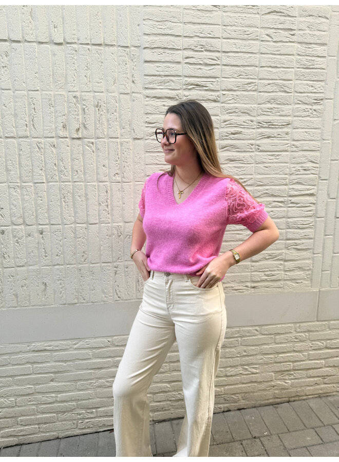 Livia Knit Lace Pink